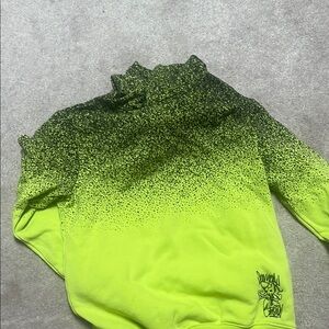 Neon Yellow and Black Speckled Hoodie